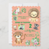 Invitation Anniversaire de enfant de la jungle de Safari trop (Devant)