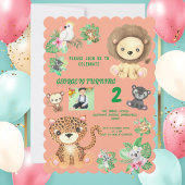 Invitation Anniversaire de enfant de la jungle de Safari trop