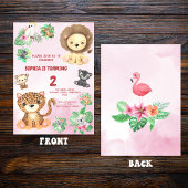 Invitation Anniversaire de enfant de la jungle de Safari trop