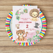 Invitation Anniversaire de enfant de la jungle de Safari trop