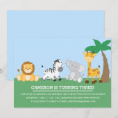 Invitation Anniversaire de enfant de la Jungle Fun (Devant / Derrière)