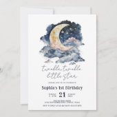 Invitation Anniversaire de enfant de la lune Little Star Wate (Devant)