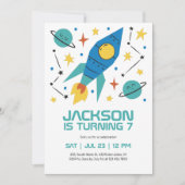 Invitation Anniversaire de enfant de la partie spatiale de Ro (Devant)