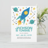 Invitation Anniversaire de enfant de la partie spatiale de Ro (Debout devant)