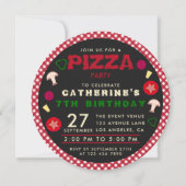 Invitation Anniversaire de enfant de la Pizza Round (Dos)