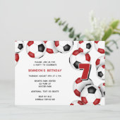 Invitation anniversaire de enfant de la soirée noire rouge (Debout devant)