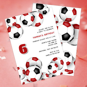Invitation anniversaire de enfant de la soirée noire rouge