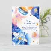 Invitation Anniversaire de enfant de l'espace Boho (Debout devant)