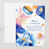 Invitation Anniversaire de enfant de l'espace Boho (Devant / Derrière)