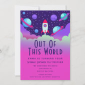 Invitation Anniversaire de enfant de l'espace extra-atmosphér (Devant)