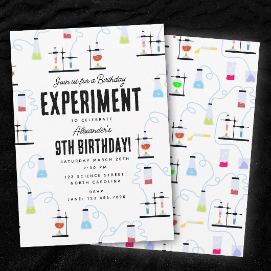 Invitation Anniversaire de enfant de l'expérience en chimie