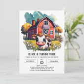 Invitation Anniversaire de enfant de Little Cow Wonderland (Debout devant)