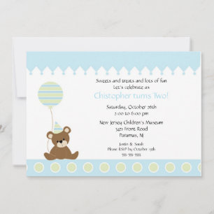 Invitation Anniversaire de enfant de l'ours doux e
