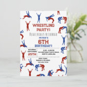 Invitation Anniversaire de enfant de lutte libre Greco Roman (Debout devant)