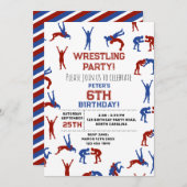Invitation Anniversaire de enfant de lutte libre Greco Roman (Devant / Derrière)