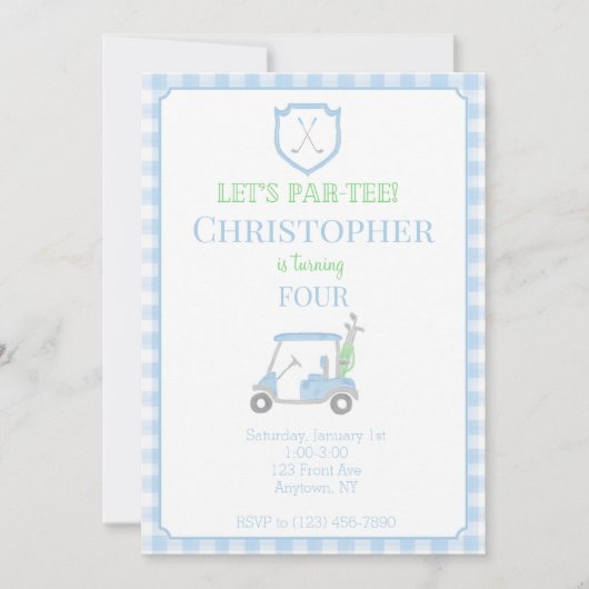 Invitation Anniversaire de enfant de Par-Tee (Devant)