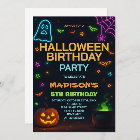 Invitation Anniversaire de enfant de patchs citrou (Devant / Derrière)