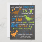 Invitation Anniversaire de enfant de petit dinosau (Devant)