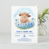 Invitation Anniversaire de enfant de pique-nique de la vache  (Debout devant)