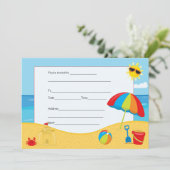 Invitation Anniversaire de enfant De Plage (Debout devant)