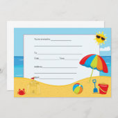 Invitation Anniversaire de enfant De Plage (Devant / Derrière)