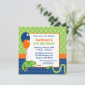 Invitation Anniversaire de enfant de point Polka Reptile (Debout devant)