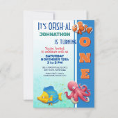 Invitation Anniversaire de enfant de poissons trop (Devant)
