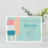 Invitation Anniversaire de enfant de Popsicle d'été rétro (Debout devant)