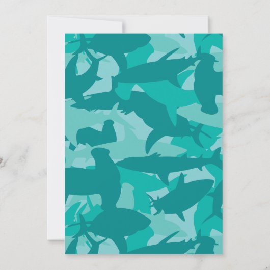 Invitation Anniversaire de enfant de requin martea (Dos)