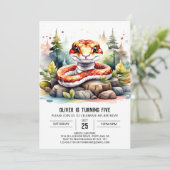 Invitation Anniversaire de enfant de serpent en ligne (Debout devant)