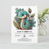 Invitation Anniversaire de enfant de serpent mou (Debout devant)