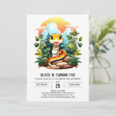 Invitation Anniversaire de enfant de serpent personnalisé (Debout devant)