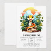 Invitation Anniversaire de enfant de serpent personnalisé (Devant / Derrière)