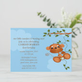 Invitation Anniversaire de enfant de singe sucré (Debout devant)