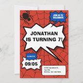 Invitation anniversaire de enfant de style comique batman (Devant)