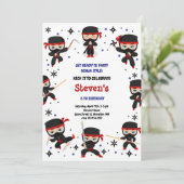 Invitation Anniversaire de enfant de style Ninja (Debout devant)