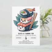 Invitation Anniversaire de enfant de sushi personnalisé (Debout devant)