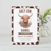 Invitation Anniversaire de enfant de vache Highlan (Debout devant)