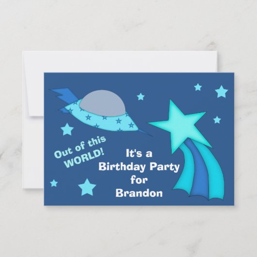 Invitation Anniversaire de enfant de vaisseau spatial (Devant)