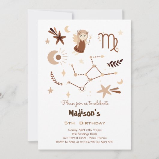 Invitation Anniversaire de enfant de virus Zodiac (Devant)