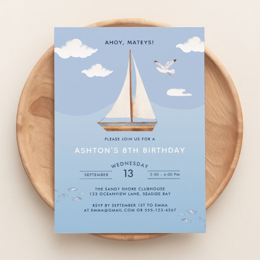 Invitation Anniversaire de enfant de voilier nauti