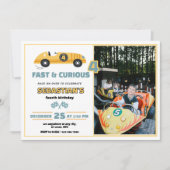 Invitation Anniversaire de enfant de voiture de course Invita (Devant)
