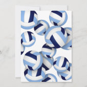 Invitation anniversaire de enfant de volley-ball bleu blanc (Dos)