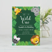Invitation Anniversaire de enfant de Wild One Jungle (Debout devant)