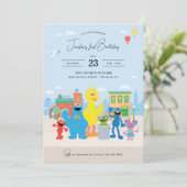 Invitation Anniversaire de enfant des amis de la rue Sésame (Debout devant)