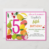 Invitation Anniversaire de enfant des fruits d'été (Devant)