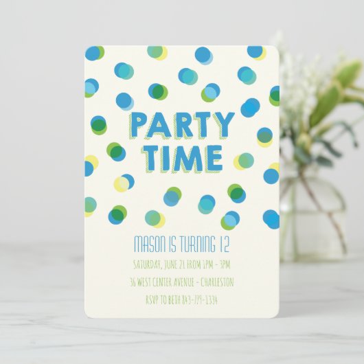 Invitation Anniversaire de enfant des points du pa (Debout devant)