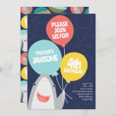 Invitation Anniversaire de enfant d'espèces de req (Devant / Derrière)