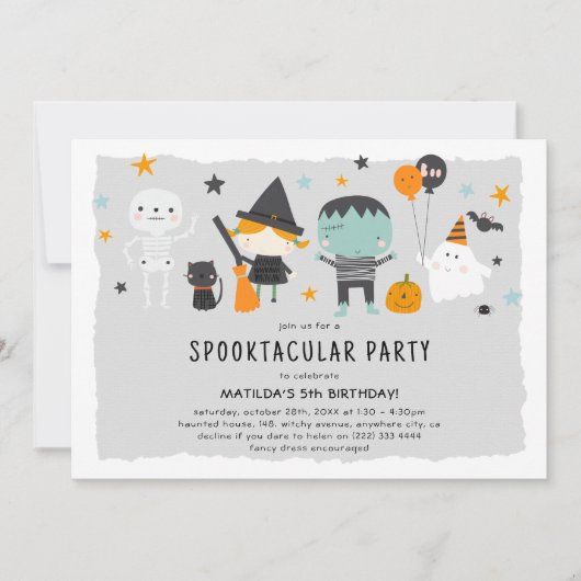 Invitation Anniversaire de enfant d'Halloween mignon (Devant)