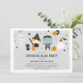 Invitation Anniversaire de enfant d'Halloween mignon (Debout devant)